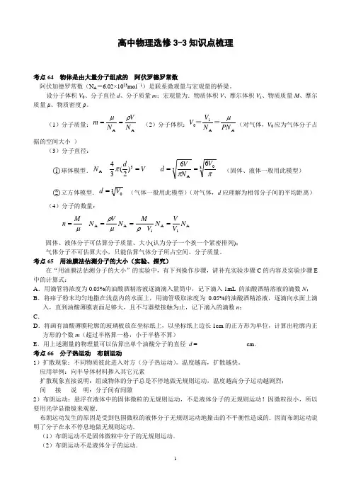 3-3热学知识点总结