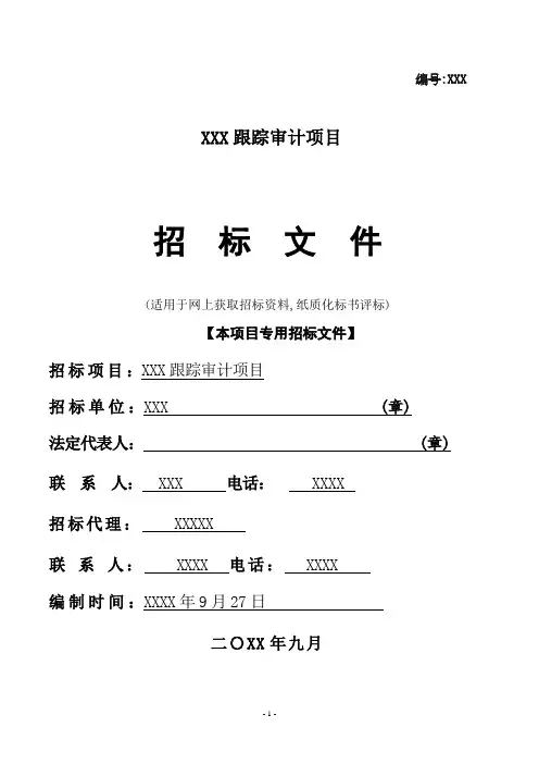 审计服务项目招标文件
