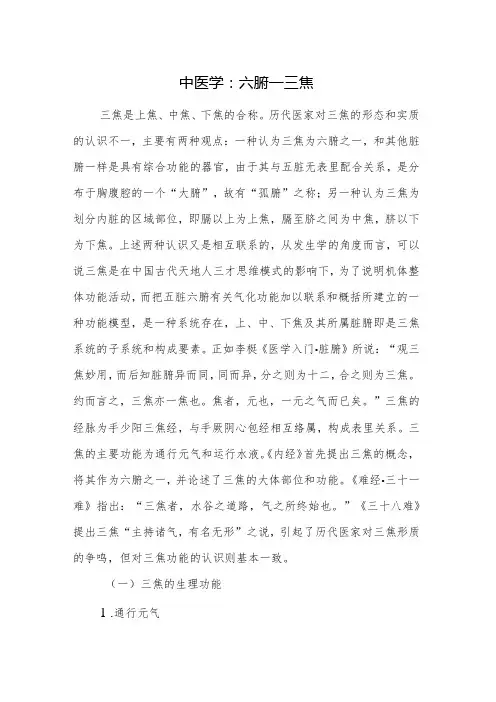 中医学：六腑三焦