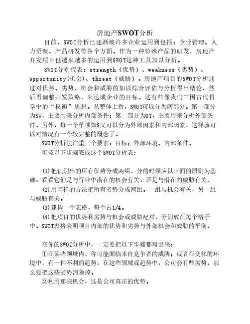 房地产SWOT分析