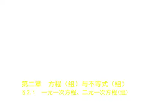 §2.1 一元一次方程、二元一次方程(组)(试题部分).pptx