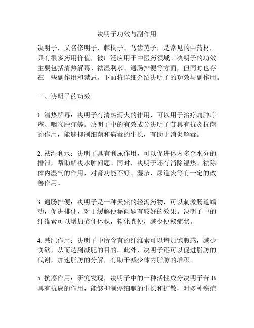 决明子功效与副作用