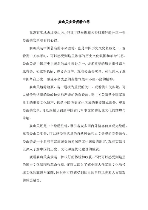 娄山关实景观看心得