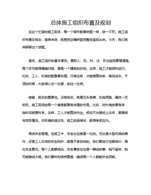 总体施工组织布置及规划