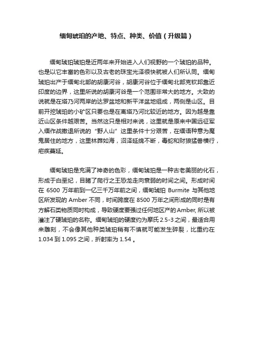 缅甸琥珀的产地、特点、种类、价值（升级篇）