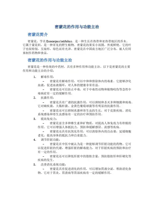 密蒙花的作用与功能主治
