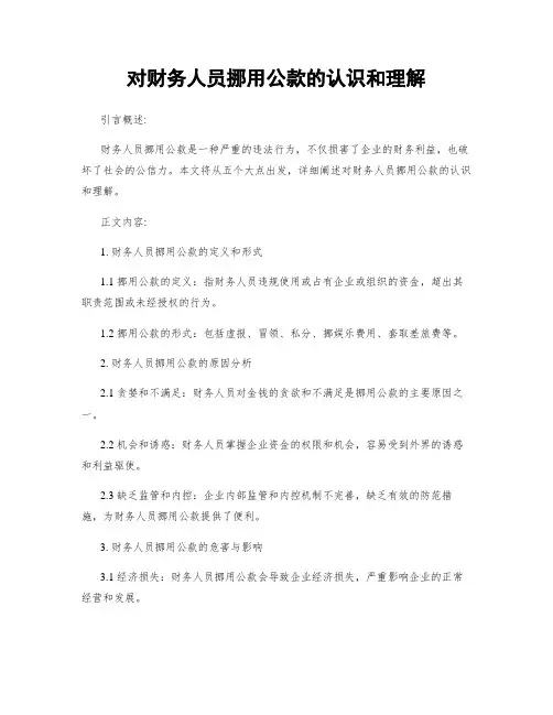 对财务人员挪用公款的认识和理解 (2)