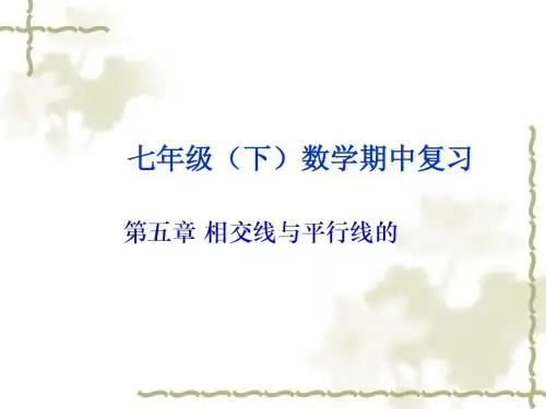 人教版七年级下册数学期中复习教学课件