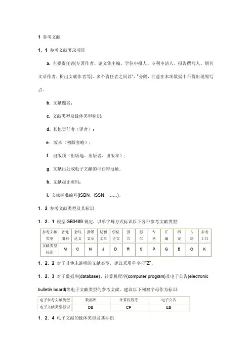 参考文献注录规则