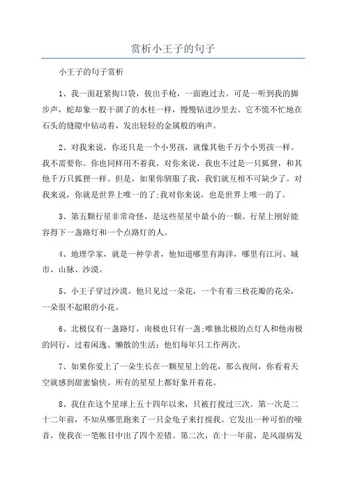 赏析小王子的句子