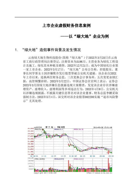 上市公司舞弊案例审计学课程设计