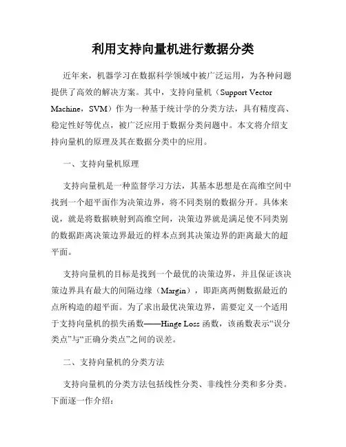 利用支持向量机进行数据分类