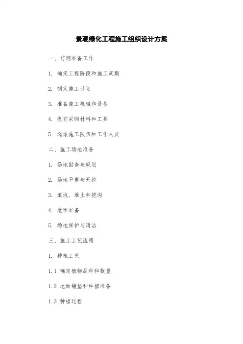 景观绿化工程施工组织设计方案