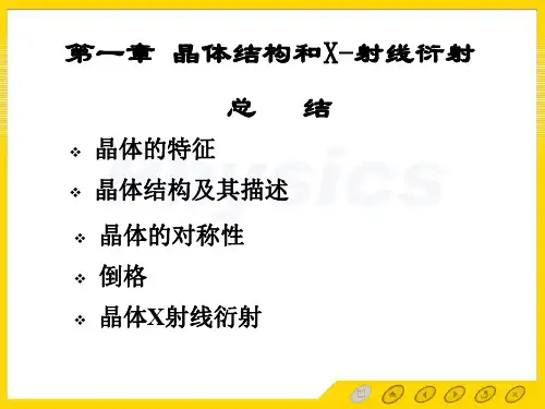 1.7第一章总结 固体物理研究生课程讲义