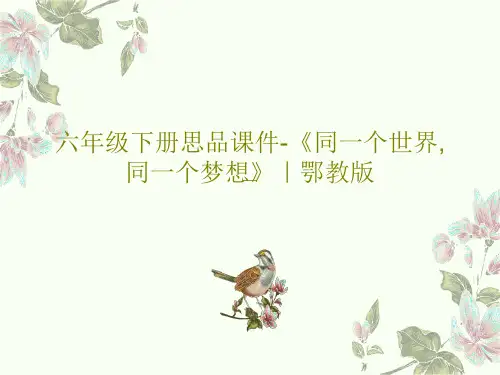 六年级下册思品课件-《同一个世界,同一个梦想》｜鄂教版PPT共18页