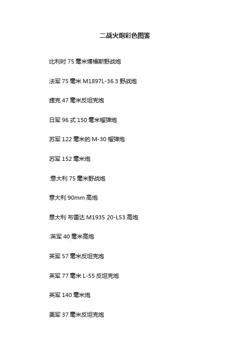 二战火炮彩色图鉴