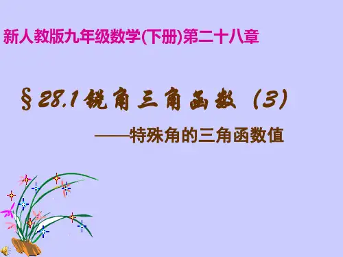 锐角三角函数---特殊角的三角函数值