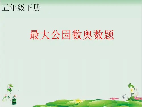 五年级下册数学精品课件-最大公因数的奥数题  全国通用( 21  页ppt)