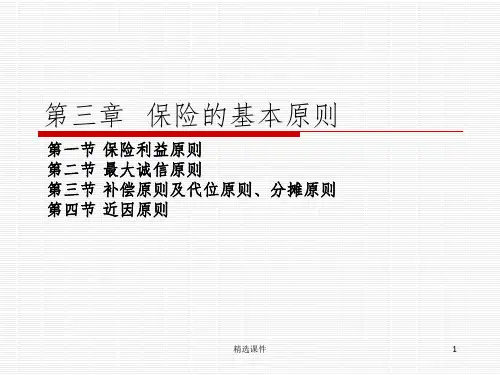 《保险的基本原则》PPT课件