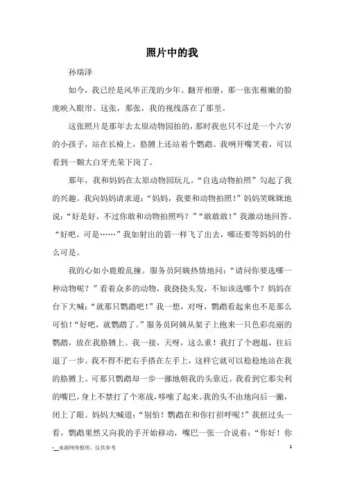 照片中的我_优秀作文