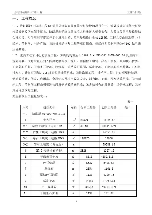 C1标防洪工程完工验收报告1