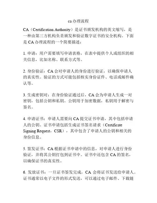 ca办理流程