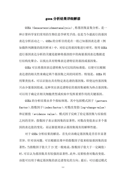gsea分析结果详细解读