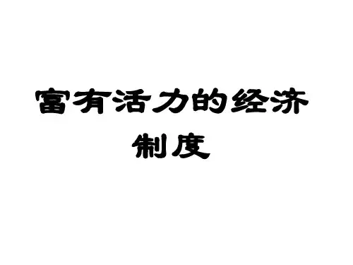 九年级政治富有活力的经济制度1