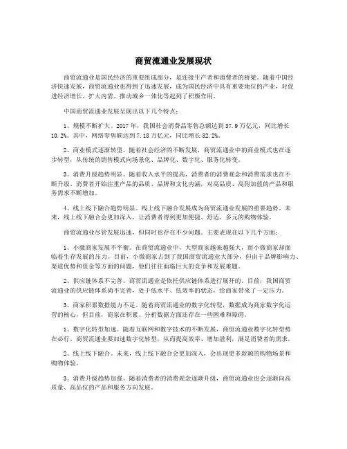 商贸流通业发展现状