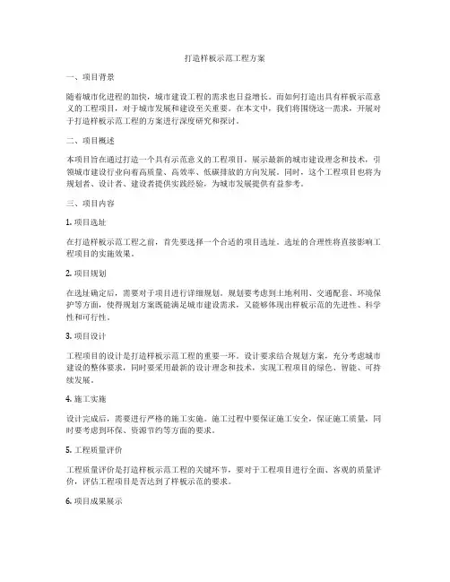打造样板示范工程方案