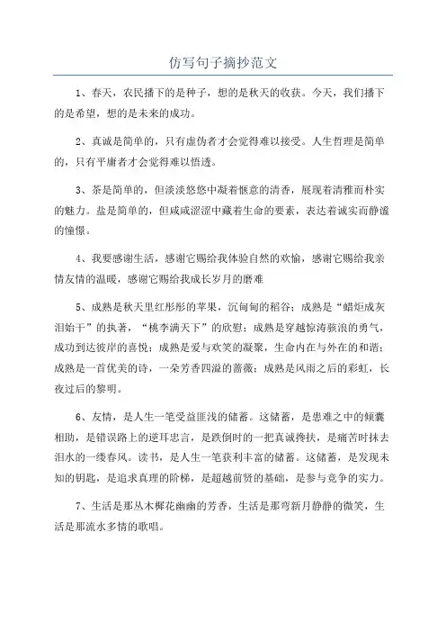 仿写句子摘抄范文