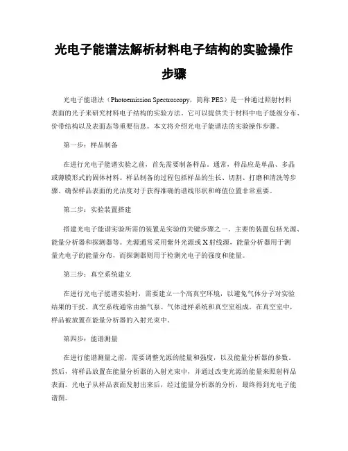 光电子能谱法解析材料电子结构的实验操作步骤