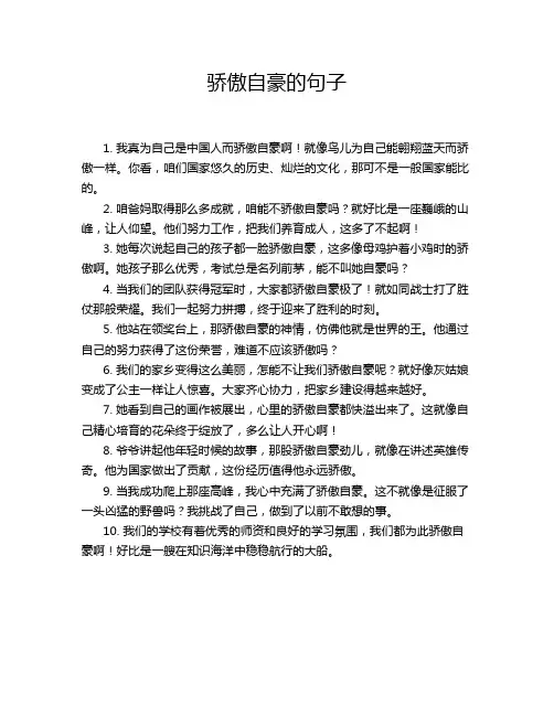 骄傲自豪的句子