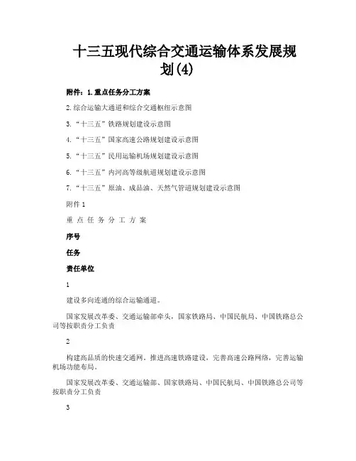 十三五现代综合交通运输体系发展规划4