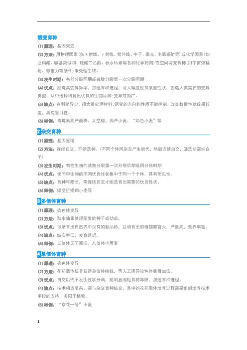 育种方法和原理