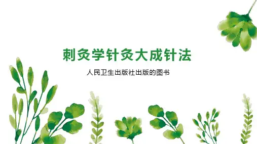 刺灸学针灸大成针法