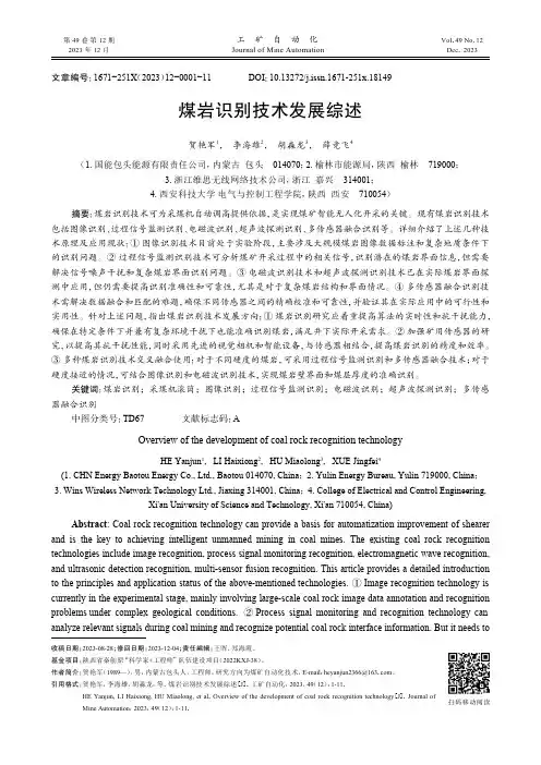 煤岩识别技术发展综述