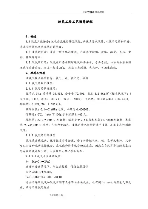 液氯的各种操作规程完整