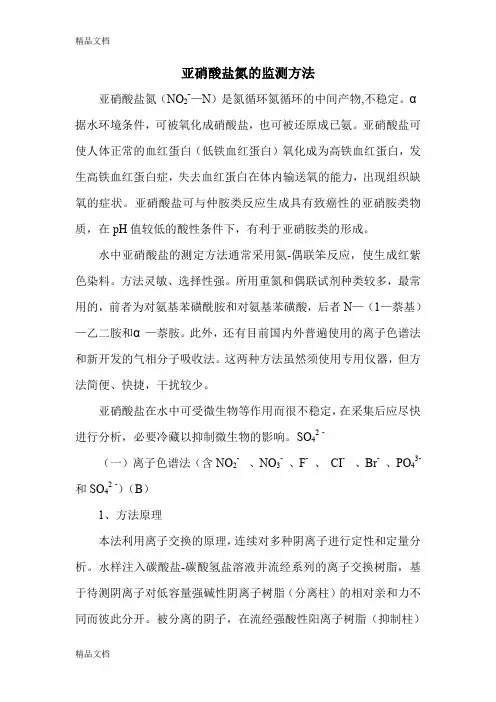 (整理)亚硝酸盐氮的监测方法.