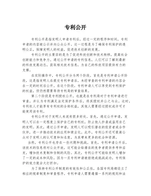 专利公开 