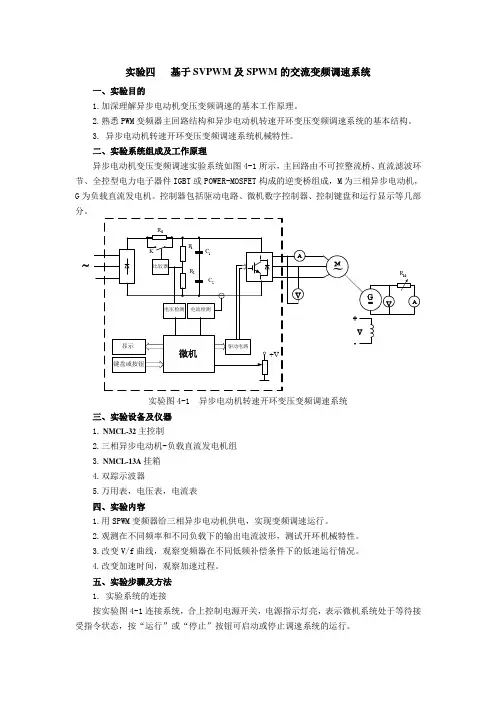 实验四 异步电动机转速开环变压变频调速系统