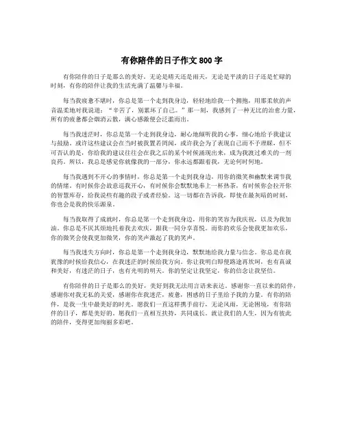 有你陪伴的日子作文800字