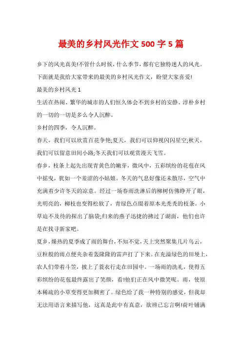 最美的乡村风光作文500字5篇