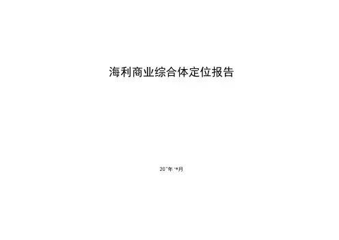 商业综合体定位报告