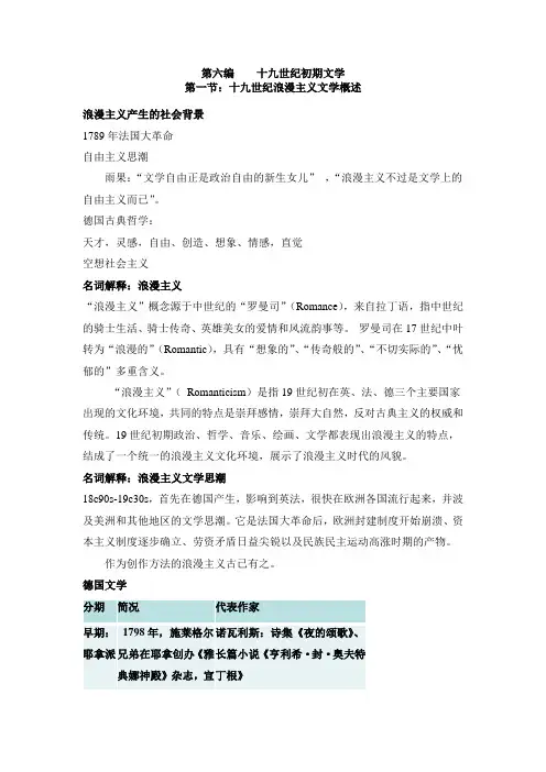 第六章十九世纪浪漫主义文学