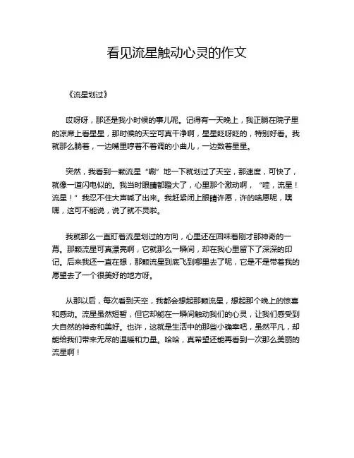 6-看见流星触动心灵的作文