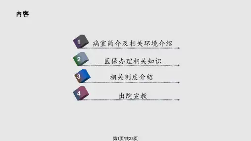 医院住院部入院宣教PPT课件
