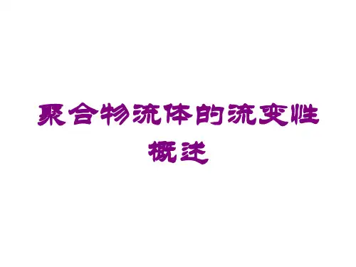 聚合物流体的流变性概述培训课件