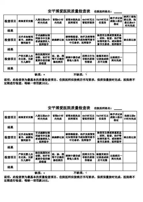 病历质量检查表 (7)