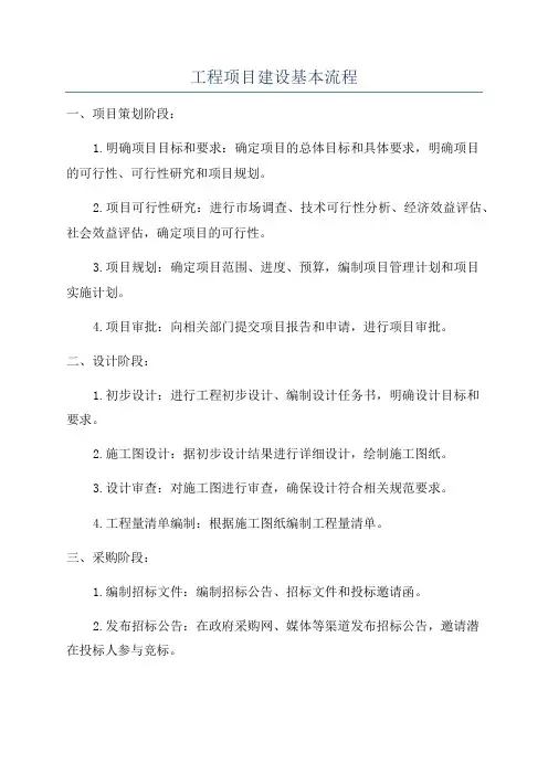 工程项目建设基本流程